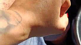 Blonde Couple's Public Handjob In Car Ends With Cumshot!