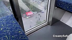 Swallowing cum during public ferris wheel sex