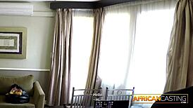 Hot Ebony Babe Rimming a Stranger on Casting Tape