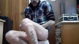 Gay Spanish Man Strokes Big Cock In Heels