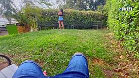 Colombian Couple Has Passionate Sex In The Park, Removing Condom For Creampie