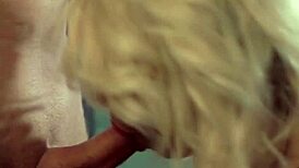 blonde honey sucking big cock with brunette redhead amateurs swallow facial