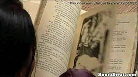 Handcuffed Slave Eats Mistress's Pussy And Dances!