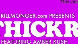 Amber Kush, thick blonde BBW, takes four creampies from Thrillmonger's BBC.