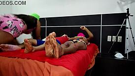 brunette fucks stepsister's husband in homemade interracial trio 😍