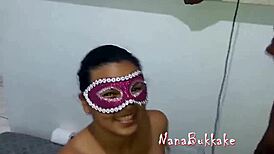 nana's bukkake trailer where she swallows cum from several guys.