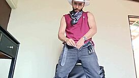 young man strips naked and reaches orgasm