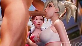 Overwatch Sfm Deepthroat Compilation With Big Tits Cum
