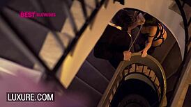 i saw this babe bent over in stockings for doggystyle and double penetration, it was amazin'