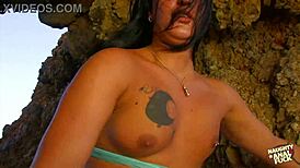 Brunette Enjoys Regular Anal Sex on the Beach