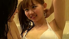 homemade busty lesbian milf seduces teen in bath