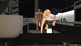 Mega Hunk Duane Brown Surprises Maid With Monster Cock