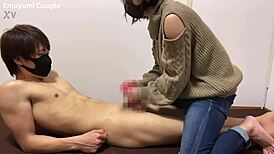 emu yumi controls boyfriend's ejaculation with toys and teasing