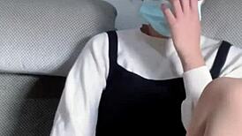 Siganjue Teases In Transparent Stockings With Wet Pussy