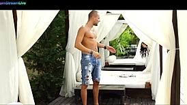 cute teen ayline brown gets fingered by pool guy