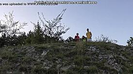 Brunette Exposes Tits Body Public Street Fucking