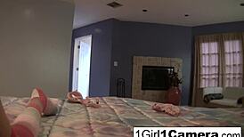 Sexy amai liu masturbates close-up alone