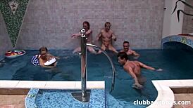 Gay Orgy Pool Party With Fit Guys Deepthroating and Assfucking