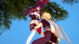 i watch amber and fischl get creampied in genshin hentai