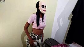 Brunette Student Skips Classes for Homemade Halloween Porn