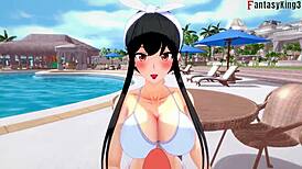 i'm yor forger, havin bikini pool sex in spy x family fantasy