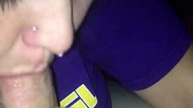 Sloppy deepthroat blowjob on big cock!