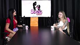 naty varga loves menage with two men in sheer red lingerie?