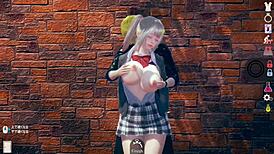 blonde big tits jk gives blowjob in 3d hentai