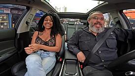 Young Latina Vicky Menage Gives Blowjob For Ride, Then Kisses On Streets