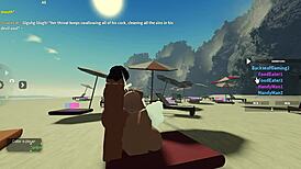 Sucking A Huge Cock On The Beach In Roblox Condo 2