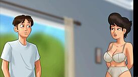 Yo, caught this church milf banging herself with a baton in Summertime Saga! 😲