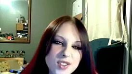 Miss Liz Vicious showing off her big pink dildo masturbation on cam.