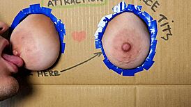 Nipple sucking with intense big tit action