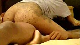 Tattooed Black Babe Rides Black Dick