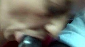 Boldly swallow two hot nuts in your mouth eagerly.