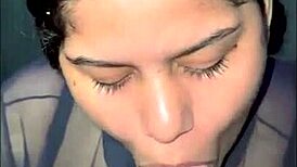 Babe begs for cum in mouth after deepthroat