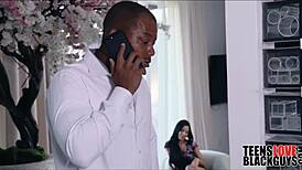 Two pawg teens fuck black guy hard.