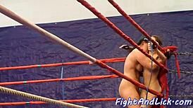 Faketit European Babes Wrestling Hard, Catfighting With Tattoos And Big Tits.