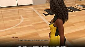 naked black whore kisses in outdoor 3d game with big nipples