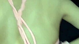 teen brunette argentinian takes creampie in tight petite ass during anal pounding