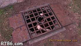 Hardcore sadomasochism unfolds with rough oral surprises