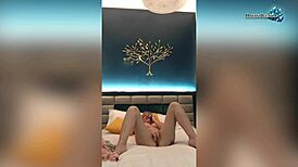 passionate milf fondles wet pussy on camera