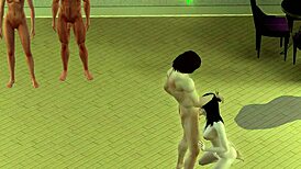 Intense Orgy in The Sims Cartoon