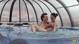 How much cum can Angie Moon take in her mouth?