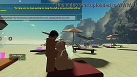 Sucking A Huge Cock On The Beach In Roblox Condo 2