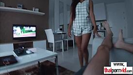 omg, massaging my boyfriends cock with oil is so hot, i cant even... cute thai girl here