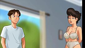 Yo, caught this church milf banging herself with a baton in Summertime Saga! 😲