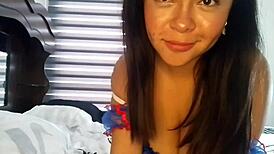 latina blonde cosplay princess reaches big tits orgasm