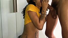 Wow, That Brazilian Babe Gives A Super Sloppy Blowjob!