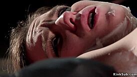 Brunette In Rubber Lingerie Bound Tight For Hardcore Action